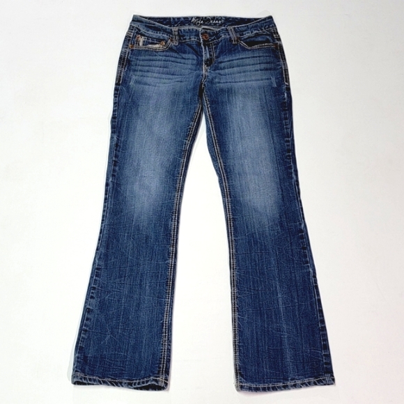 ARIYA JEANS ♡ Sweet 'n Sexy Embellished Bling Stretchy Flared Blue Jeans 11|12 - Picture 4 of 17